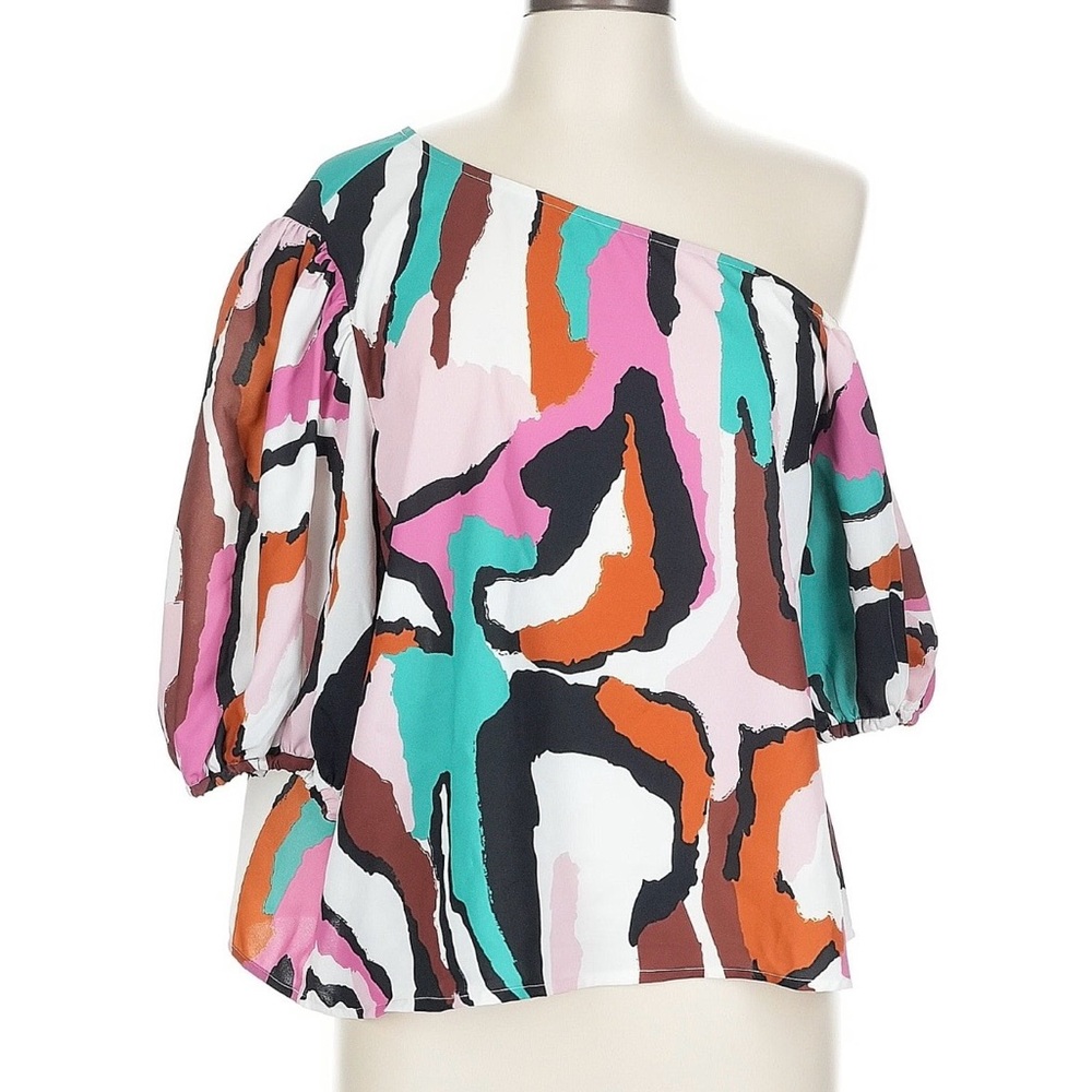 CROSBY by Mollie Burch Multicolor Abstract Off-Shoulder Blouse